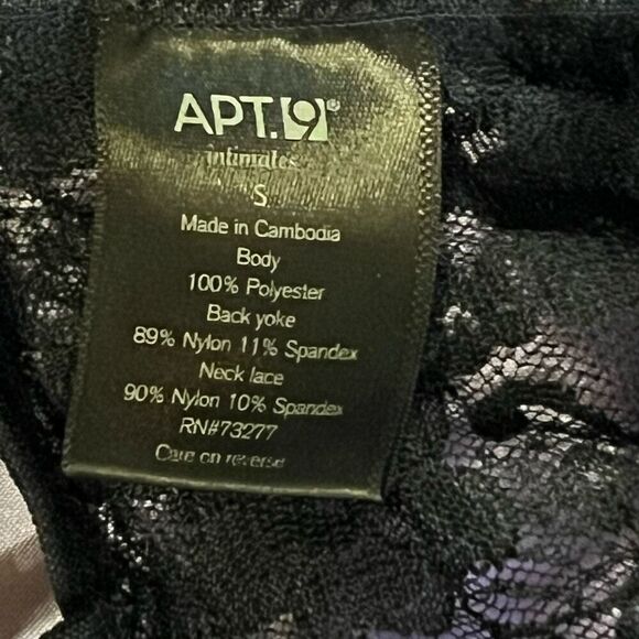 Apt 9 Intimates Womens Small Mini Slip Dress Purple Black Lace Chemise Lingerie - Picture 4 of 8